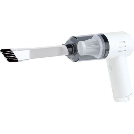 Aspirateur Voiture - Aspirateur à Main sans Fil - USB Voiture Rechargeable Aspirateur Portable - Aspiration Puissante Aspirateur pour Maison,Table, Bureau - Blanc (1/5)