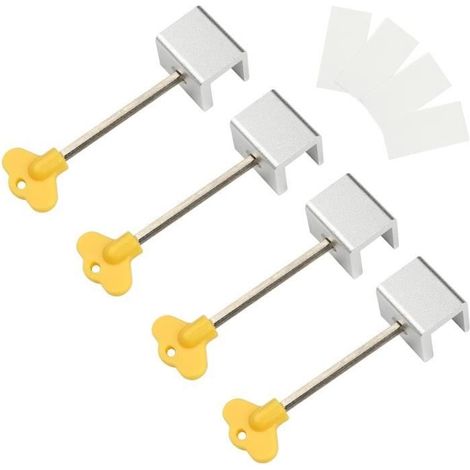Serrure de fenêtre à l'épreuve des enfants,Serrure Fenêtre Coulissante,Serrures de Fenetre de Sécurité Enfant Serrure,4 PCS (1/4)