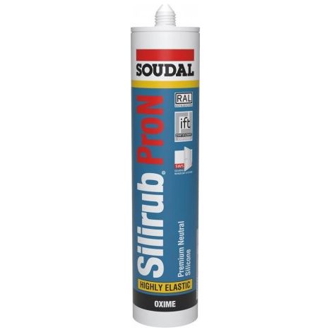 Silicone neutre soudal Silirub Pro N blanc 300 ml 15 pièces