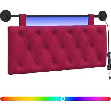 Maison Exclusive - Tête de lit suspendue Avec lumière LED Bordeaux Velours (1/5)