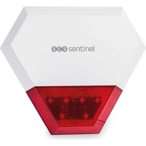Sirene extérieure filaire additionnelle KitAlarm - SCS SENTINEL - Portée 80m - Alerte sonore et lumineuse