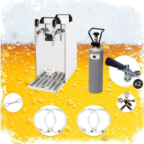 Komplett Set - Zapfanlage, Bierzapfanlage - Kontakt 40 2-leitig Trockenkühler, Durchlaufkühler 50 Liter/h, Green Line, Zapfkopf:Kombi,Zapfkopf 2:Dreikant (1/5)