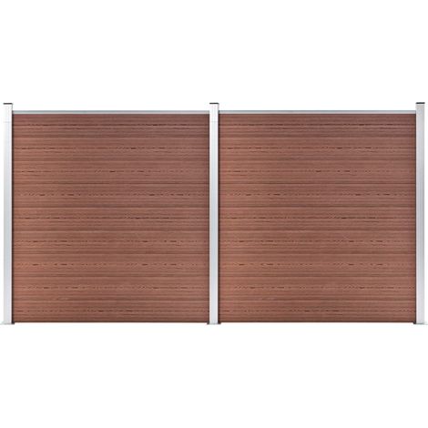 Valla de jardín de WPC marrón 353x186 cm (1/5)