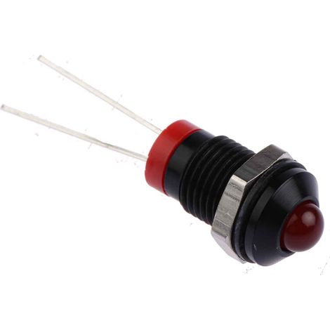 Voyant LED lumineux  Rouge RS PRO, dia. 8mm, 2V c.c., IP67 ( Prix pour 1 )