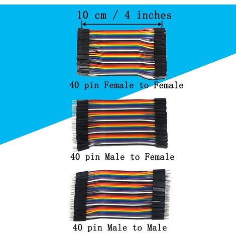 240 Pièces Breadboard Jumper Wires, 10 + 20 cm Male to Female, Male to Male, Female to Female, Kit de Câbles Métalliques pour les projets Arduino et Raspberry Pi (1/4)