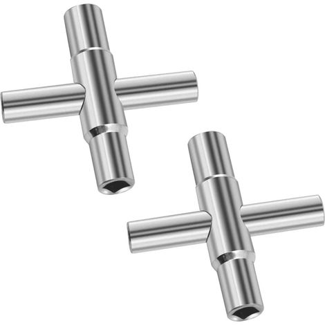 2 Pièces Clé Carrée Multifonction 4 Voies, Clé Universelle à 4 Pans 6,5/7/8/9 mm, pour Clé Ouverture Compteur Eau Compteur Electrique Boîte électrique Gaz Eau Boîte Armoires (1/5)