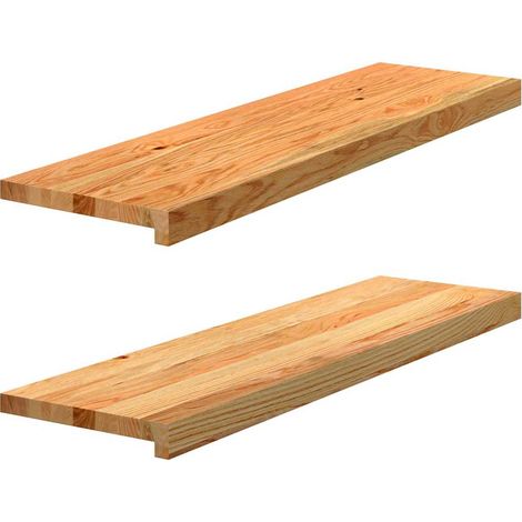 Marches d'escalier 2 pcs marron clair 90x25x2 cm chêne massif (1/5)