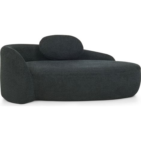 Divano singolo in teddy fleece nero HOMVRA 170 x 96 x 62 cm (1/5)