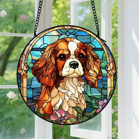 12.5cm Suspension en Vitrail, Attrape-Soleil Coloré Élégant Unique Minimaliste pour Intérieur Fenêtre, Cadeau Anniversaire (1/5)
