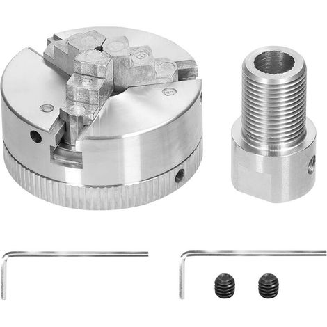 Mandrin de tour à 3 ou 4 mors, boulon de fixation autocentrant manuel pour rectifieuse, fraiseuse et tour (1/5)