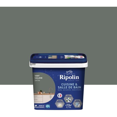 Wandfarbe, RIPOLIN Küche und Bad, 0,75 Liter, seidenmattes Galanagrün RIPOLIN