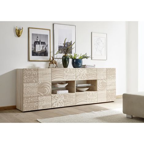 Buffet/bahut moderne 2 portes/4 tiroirs chêne samoa Orlane (1/5)