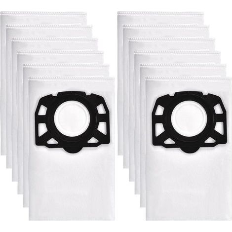 12 sacs d'aspirateur pour Karcher WD4 WD5 WD6 Premium, pour aspirateur eau/sec Karcher MV4, MV5, MV6 2.863-006.0 (1/5)