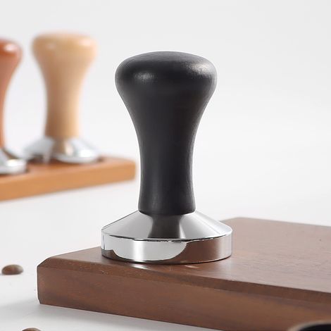 Massiver Espresso-Tamper, Kaffee-Tamper, Kaffee-Teiler, Filterhalter, einteilig, Barista-Zubehör, schwarz, 51 mm.