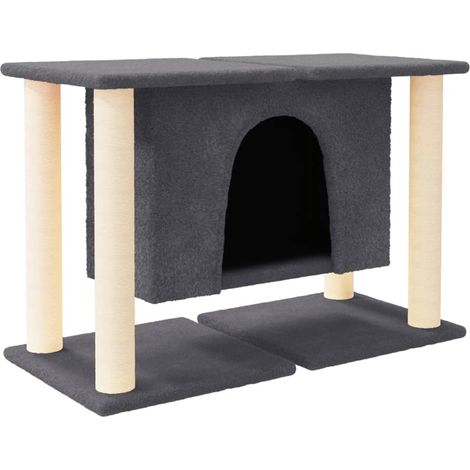 Torre para muebles de árbol para gatos, juguete para trepar, rascador, plataforma para trepar con postes rascadores de sisal oscuro, 50 cm, gris 020022697 (1/5)