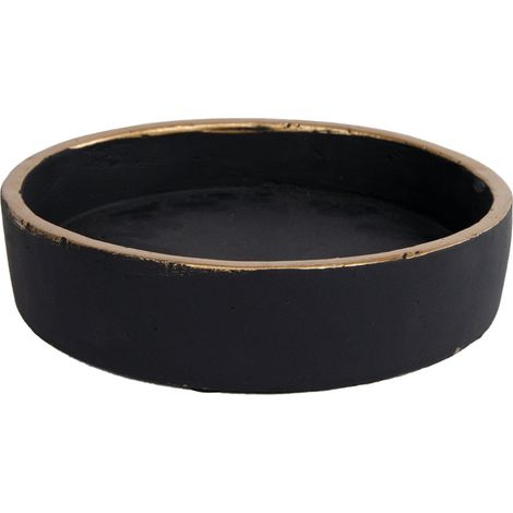 Sous-bord Max S Noir/doré Aardewerk 16x16x3.6cm