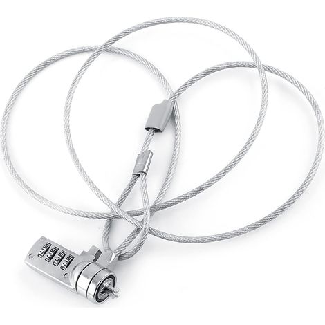 Laptop Combination Lock, Security Lock Cable, Anti-theft, 4-Digit Password, Laptop (1/5)