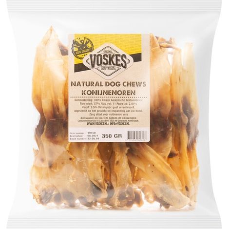 Orecchie di coniglio essiccate, uno snack naturale da masticare PER CANI, una prelibatezza che rinforza i denti.