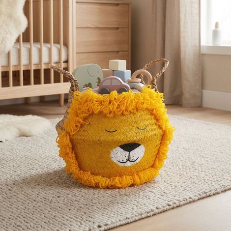 Panier de rangement enfant Belly avec poignées - COMPACTOR - 30 x 30 x H.28 CM - Naturel (1/5)