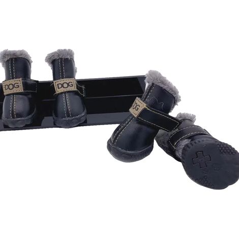 Zapatos para perros, impermeables, antideslizantes, negros, talla 5 (1/2)