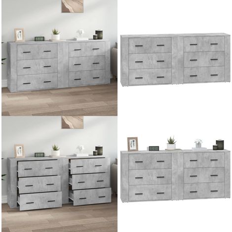 Sideboards 2 Stk. Betongrau Holzwerkstoff - Sideboard -  Sideboards - Home & Living (1/5)