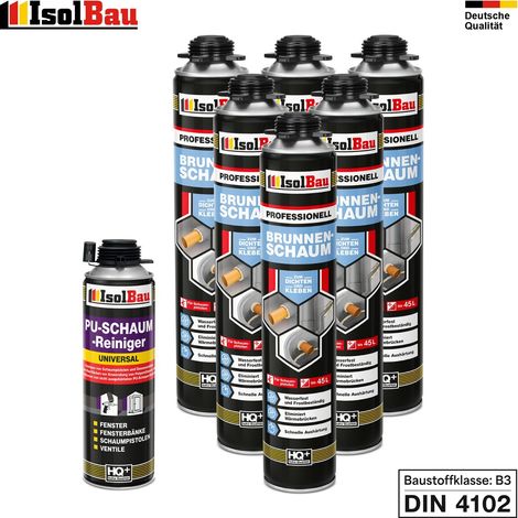 Brunnenschaum 6 x 750ml Bauschaum 1 x Reiniger Pistolenschaum Montageschaum (1/5)