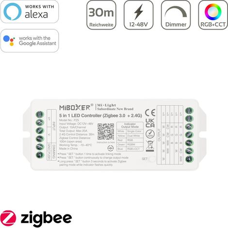 MiBoxer 5in1 LED Controller für RGB.RGBW und RGB+CCT Zigbee 3.0 + 2.4GHz Funk PZ5 (1/5)