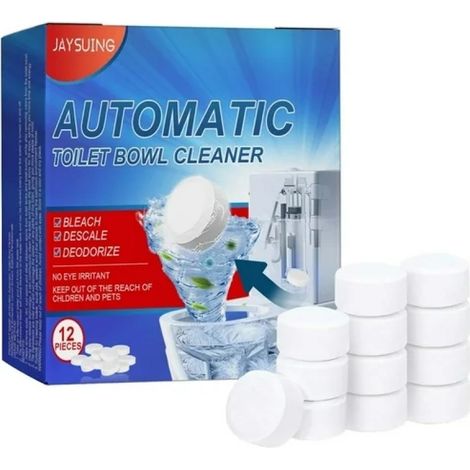 Nettoyants pour cuvette de toilettes, paquet de 12 pastilles nettoyantes effervescentes et colorées (1/5)