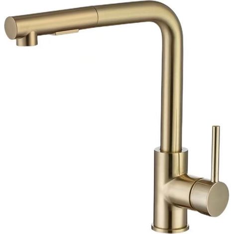 Popular cross-border e-commerce product: Hot and cold water pull-out kitchen faucet for sinks, vegetable washbasins, and dishwashers retractable, omnidirectional, rotating, and splash-proof – brushed