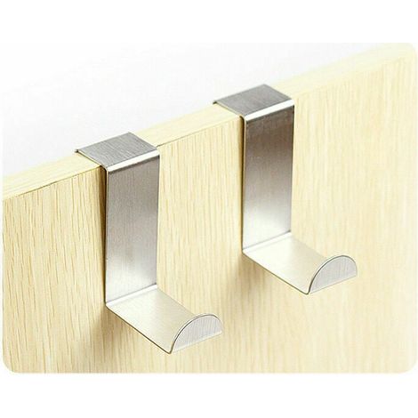 Türhaken aus Edelstahl, nicht abfärbende Haken hinter Türen, multifunktionale Haken für Küche und Badezimmer, nagelfreie Türhaken, 2er-Pack, Carivent (1/4)