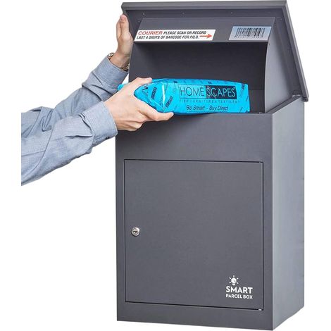 SMART PARCEL BOX® Medium Wall Mounted Parcel Box Front Removal Grey