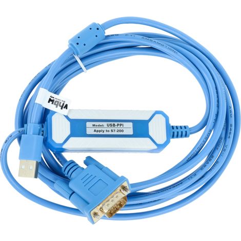 vhbw Cable de programación USB PLC reemplaza Siemens 6ES7 901-3DB30-0XA0 para radio - Adaptador convertidor serial, azul