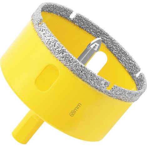 Scie Cloche Diamantée de 68mm avec Foret Guidage, Foret Trépan Diamant pour Carrelage, Porcelaine, Verre, Marbre et Céramique (1/5)