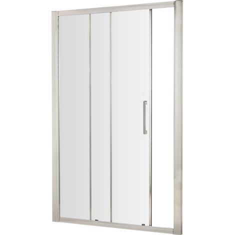 Balterley Kinvaston 1200mm Single Sliding Shower Door with 8mm Glass, Bar Handle & Easyfit Assembly System - Chrome