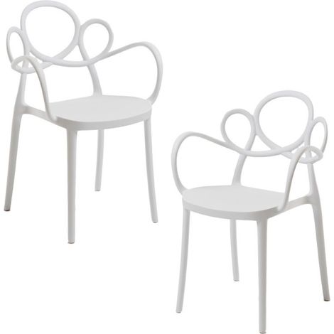Packs Sillas Jardín - Pack 2 Sillas Sky con Reposabrazos - Blanco (1/5)