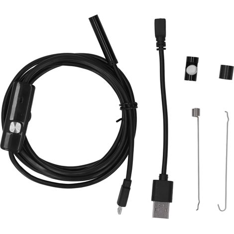Industrielles USB-Endoskop, 7-mm-Inspektionskamera mit 6 LEDs, 2 m flexiblem Schlauch, wasserdicht nach IP67, für die Inspektion von Rohren und Sanitäranlagen (1/5)