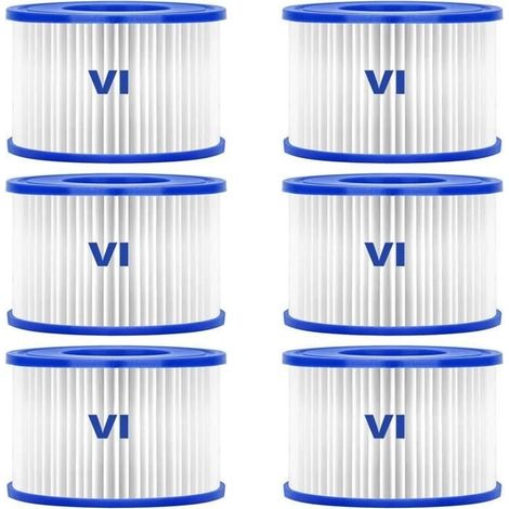 Filtre de piscine - Bestway - 58323 - Pack de 6 - Type VI - Compatible Lay-Z-Spa (1/4)