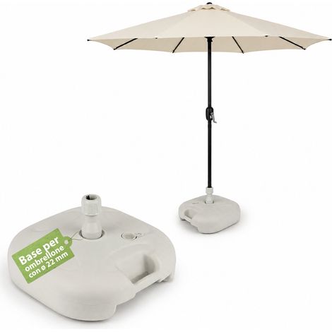 Base Per Ombrellone Da Giardino 20l In Pp – Supporto Riempibile Con Acqua O Sabbia – Per Pali ø22-32mm E Ombrelloni Fino A 2,2m – Dimensioni 44x44x14cm – Facile Montaggio E Pulizia (1/5)