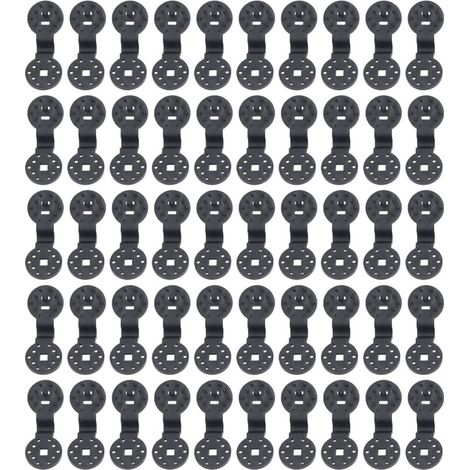 50 pinces de fixation rondes en plastique anti-oiseaux pour toile d'ombrage de serre ou de jardin. (1/5)