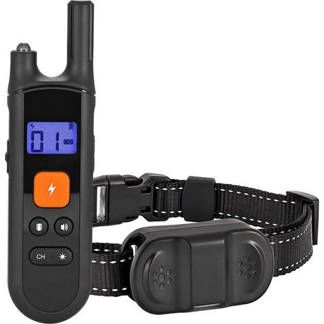 Collier anti-aboiement pour chiens de 15 à 100 kg, avec télécommande étanche IP67, réglage des niveaux d’intensité et longue autonomie (1/4)