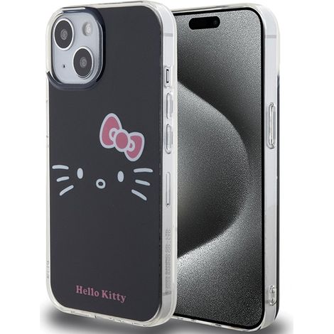Hello Kitty HKHCP15SHKHLK iPhone 15 / 14 / 13 6.1" negro/negro carcasa rígida IML Kitty Face (1/5)