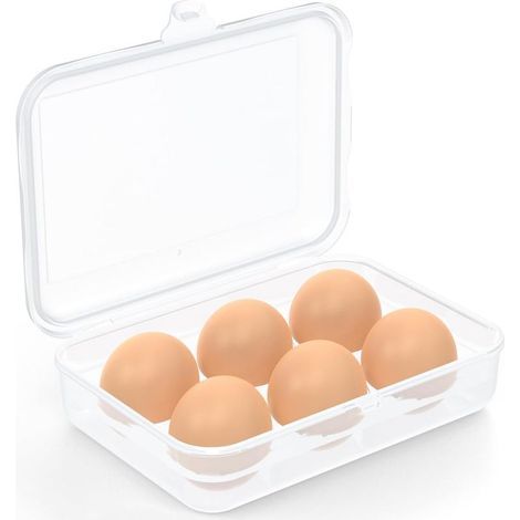 6 Grille Boite Oeuf, Boite a Oeufs en Plastique, Rangement Oeuf Range Oeuf, Boîte à Oeufs Plastique pour Frigo Réfrigérateur Camping, Conteneur de Stockage d'oeufs, Plateau à œufs (1/5)