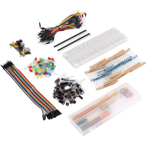 Kit de composants électroniques pour débutants avec plaque de prototypage 830 points pour Arduino R3 (1/5)