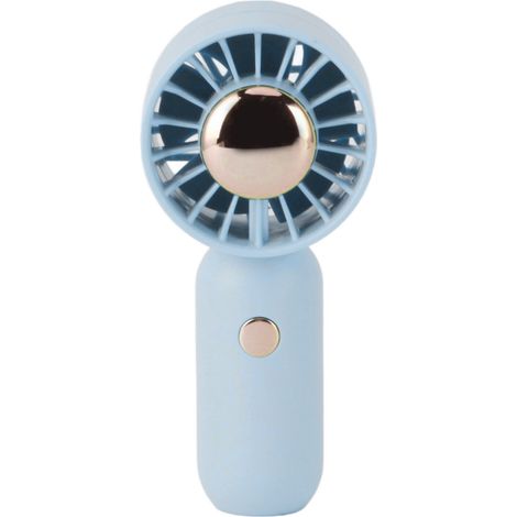 Ventilateur de poche portable rechargeable USB, idéal pour les étudiants (bleu) (1/5)