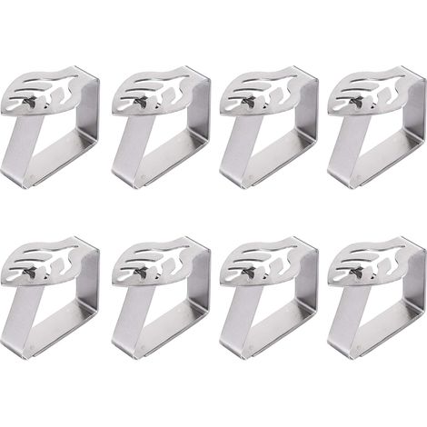 Pinces À Nappe - Acier Inoxydable - Forme Feuille - Réglable Jusqu'à 3,5 cm - Pour Mariage Extérieur Pique-Nique Restaurant Maison - 8 Pièces (1/5)