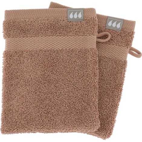Set di 2 flanelle 15x21 cm 100% cotone - cappuccino - Tendance