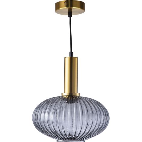 Lampada a sospensione Polux Norfolk vetro fumé E27 Ø24,5 (1/5)