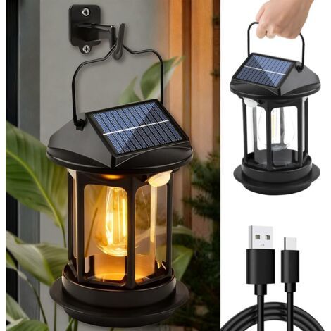 Capteur de mouvement Lumières de sécurité solaire extérieures montées sur le mur,4 modes 280lm 16LED imperméable IP65 2400mAh USB alimentée lampe portable infrarouge pour porte d'entrée,jardin,patio (1/5)