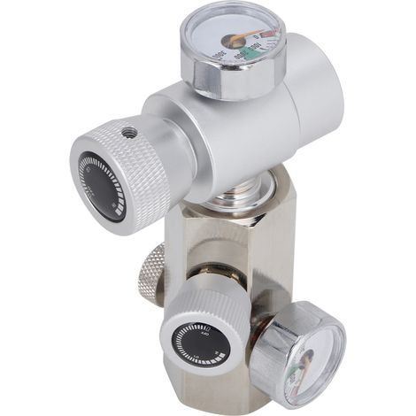 Adaptateur de Recharge de Bouteille CO2 avec Manomètre et Soupape de Sûreté ASA Argenté W21.8-G1/2 (1/5)