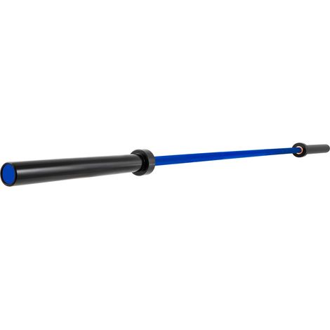Barre d'haltères olympique de 2 m, 15 kg, bleue, pour développé couché, fitness et musculation, avec boucles et pinces (1/5)